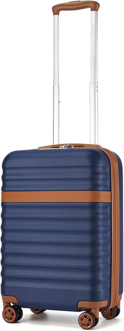 Airline Approved Carry On Luggage 22x14x9 inches, with TSA Lock, 20 Inch Expandable Lightweight Hardshell Suitcase (Navy, Suitable for 1-3 Days of Travel)