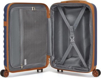 Airline Approved Carry On Luggage 22x14x9 inches, with TSA Lock, 20 Inch Expandable Lightweight Hardshell Suitcase (Navy, Suitable for 1-3 Days of Travel)