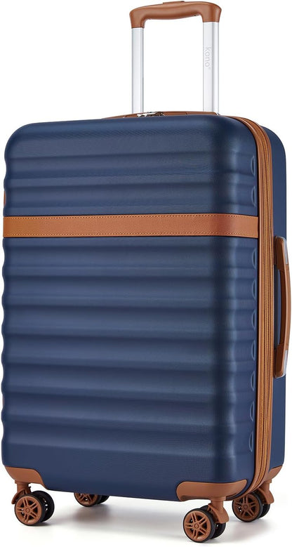 Airline Approved Carry On Luggage 22x14x9 inches, with TSA Lock, 20 Inch Expandable Lightweight Hardshell Suitcase (Navy, Suitable for 1-3 Days of Travel)