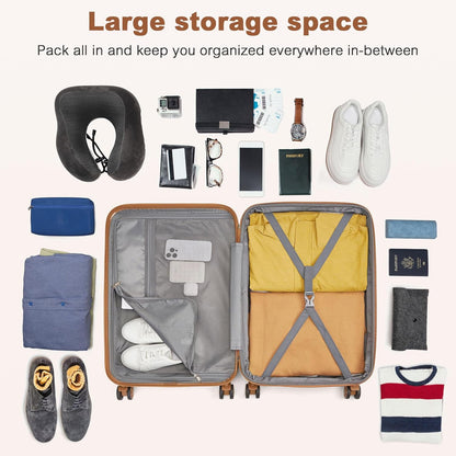 Airline Approved Carry On Luggage 22x14x9 inches, with TSA Lock, 20 Inch Expandable Lightweight Hardshell Suitcase (Navy, Suitable for 1-3 Days of Travel)