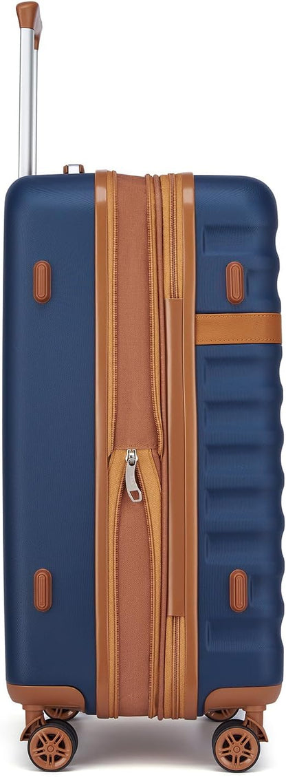 Airline Approved Carry On Luggage 22x14x9 inches, with TSA Lock, 20 Inch Expandable Lightweight Hardshell Suitcase (Navy, Suitable for 1-3 Days of Travel)