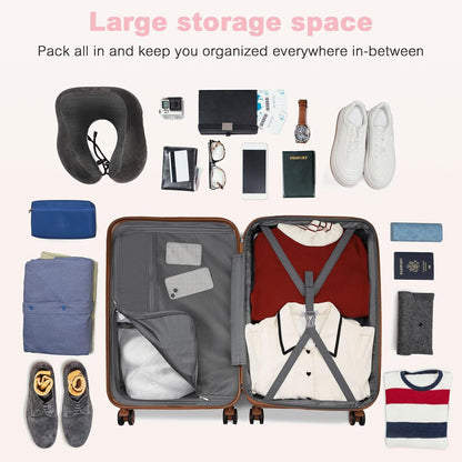 Airline Approved Carry On Luggage 22x14x9 inches, with TSA Lock, 20 Inch Expandable Lightweight Hardshell Suitcase (Navy, Suitable for 1-3 Days of Travel)