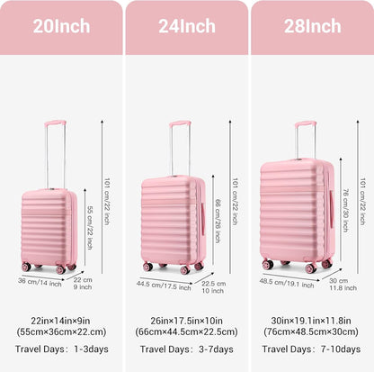 Airline Approved Carry On Luggage 22x14x9 inches, with TSA Lock, 20 Inch Expandable Lightweight Hardshell Suitcase (Navy, Suitable for 1-3 Days of Travel)