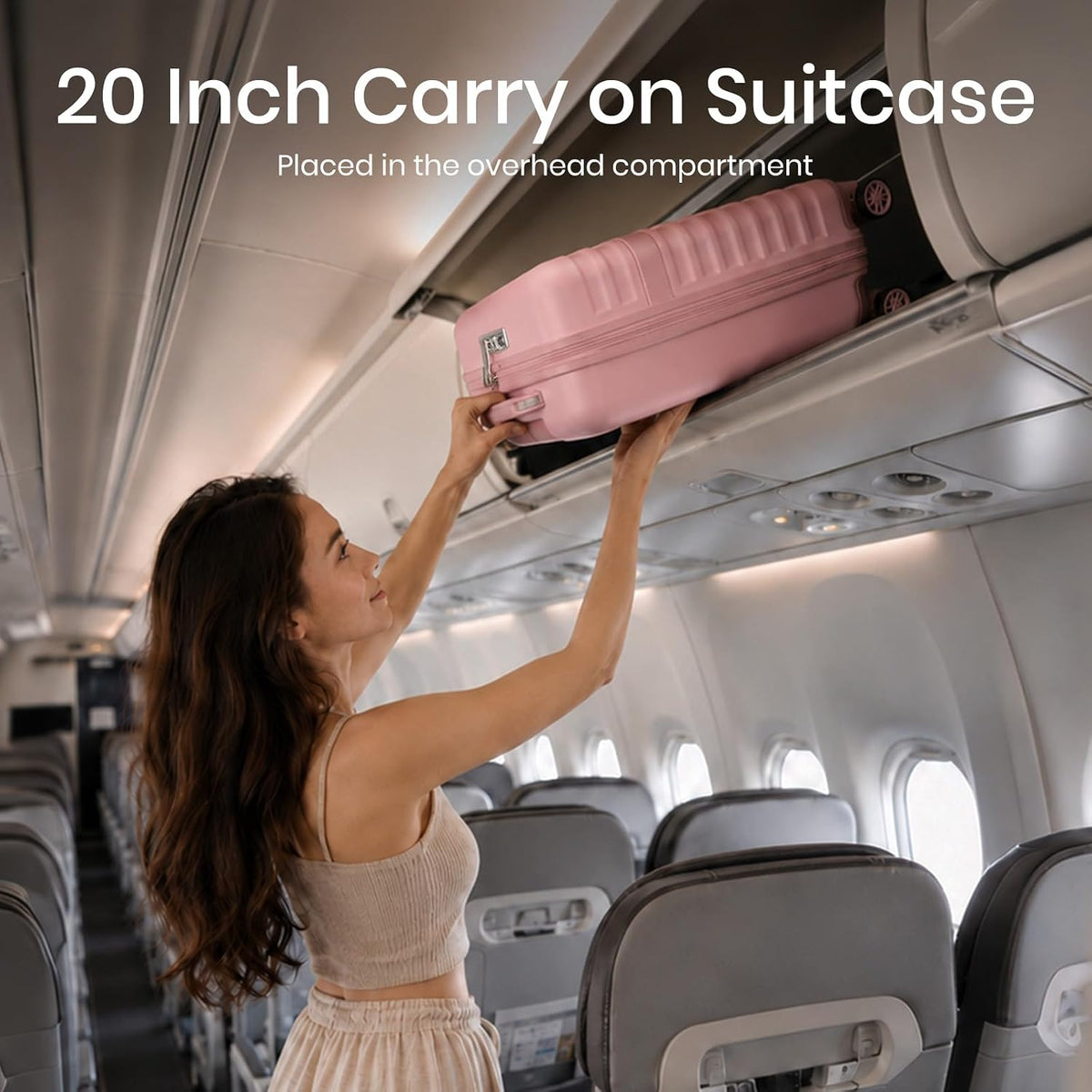 Airline Approved Carry On Luggage 22x14x9 inches, with TSA Lock, 20 Inch Expandable Lightweight Hardshell Suitcase (Navy, Suitable for 1-3 Days of Travel)