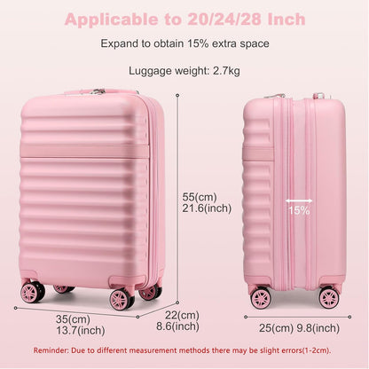 Airline Approved Carry On Luggage 22x14x9 inches, with TSA Lock, 20 Inch Expandable Lightweight Hardshell Suitcase (Navy, Suitable for 1-3 Days of Travel)