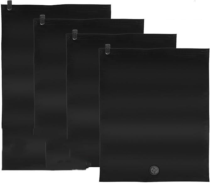 Compression Bags 4-Pack, Pump-Free Roll-Up Space Saver for Travel and Home Storage, 12"x16" Reusable Waterproof Bags for Clothes, Bedding, Dorm, Closet Organization