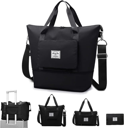 Travel Duffel Tote Bag,Travel Weekender Overnight Bags Women Carry On Bag Totes for Airplanes,Sports Gym Duffle with Trolley Sleeve