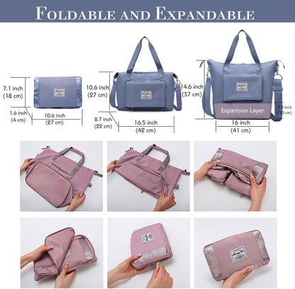 Travel Duffel Tote Bag,Travel Weekender Overnight Bags Women Carry On Bag Totes for Airplanes,Sports Gym Duffle with Trolley Sleeve
