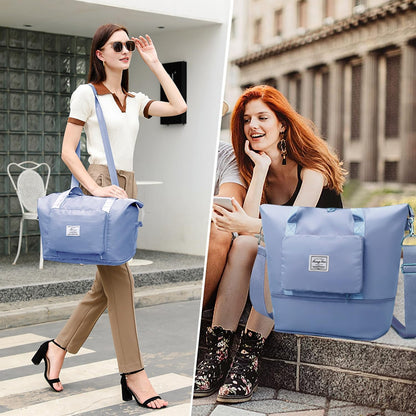 Travel Duffel Tote Bag,Travel Weekender Overnight Bags Women Carry On Bag Totes for Airplanes,Sports Gym Duffle with Trolley Sleeve