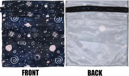 3pcs Cloth Diaper Wet Dry Bags Waterproof Reusable Wet Bag with 2 Zipper Pockets & Handle Washable Laundry Bags for Travel Beach Pool Daycare Yoga Gym Exercise Swimsuits