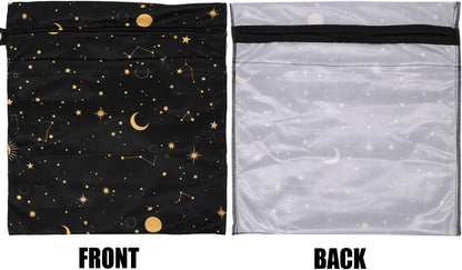 3pcs Cloth Diaper Wet Dry Bags Waterproof Reusable Wet Bag with 2 Zipper Pockets & Handle Washable Laundry Bags for Travel Beach Pool Daycare Yoga Gym Exercise Swimsuits