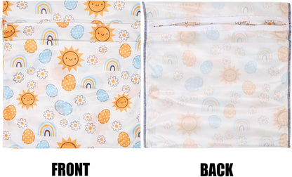 3pcs Cloth Diaper Wet Dry Bags Waterproof Reusable Wet Bag with 2 Zipper Pockets & Handle Washable Laundry Bags for Travel Beach Pool Daycare Yoga Gym Exercise Swimsuits