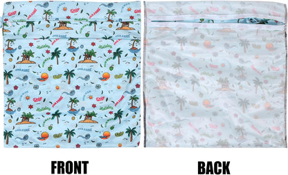 3pcs Cloth Diaper Wet Dry Bags Waterproof Reusable Wet Bag with 2 Zipper Pockets & Handle Washable Laundry Bags for Travel Beach Pool Daycare Yoga Gym Exercise Swimsuits
