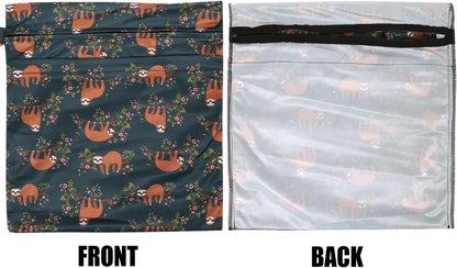 3pcs Cloth Diaper Wet Dry Bags Waterproof Reusable Wet Bag with 2 Zipper Pockets & Handle Washable Laundry Bags for Travel Beach Pool Daycare Yoga Gym Exercise Swimsuits