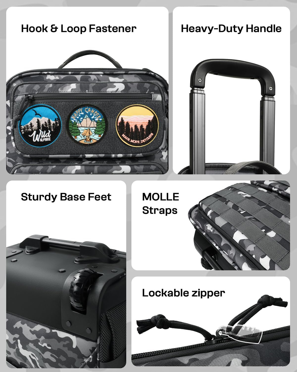 Rolling Tactical Laptop Backpack, Underseat Travel Backpack with Wheels, 16 Inch Wheeled Computer Backpack for Men and Women, Roller Overnight Molle Outdoor Hiking College Carry on Luggage