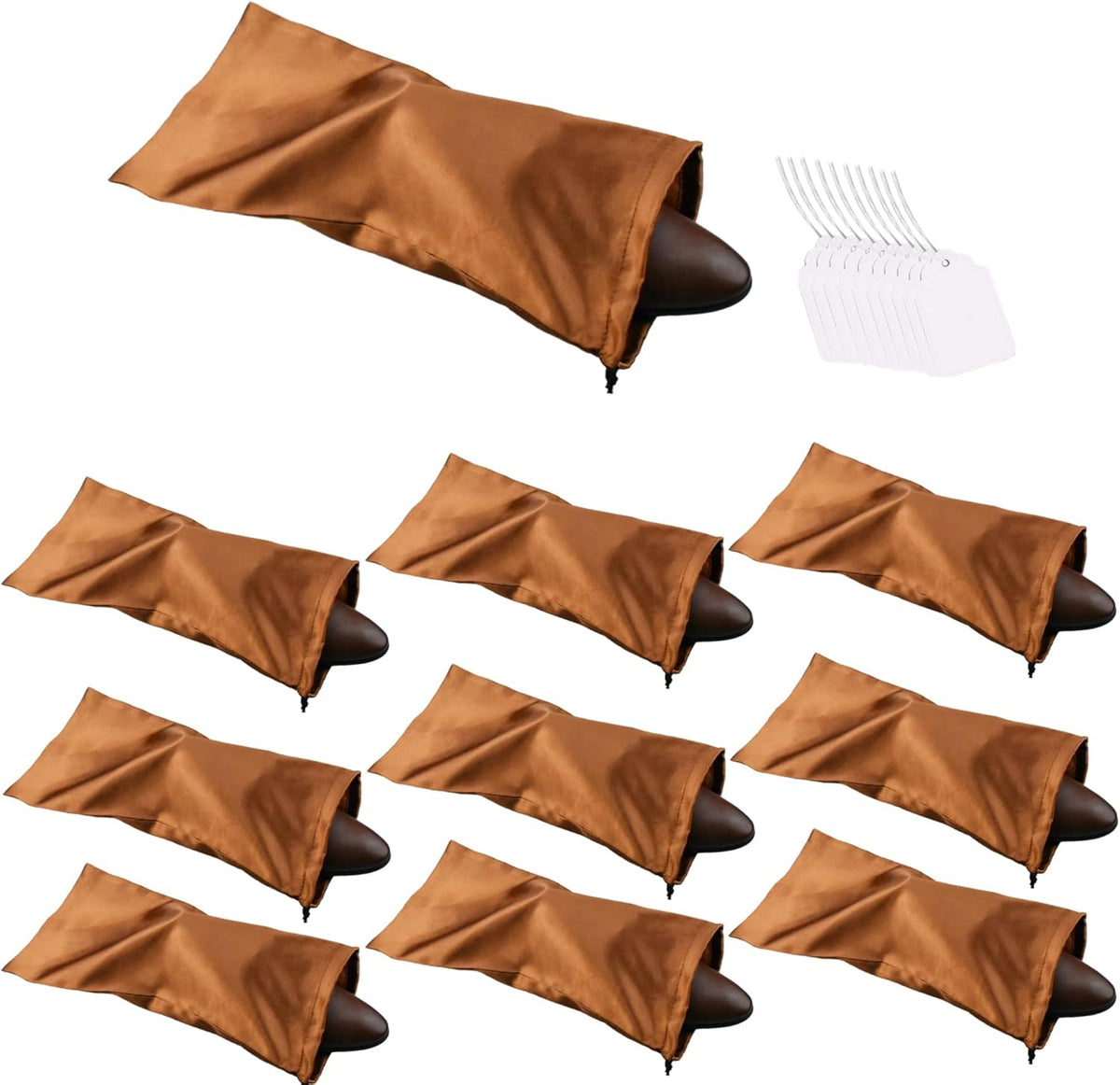 10 Pack Shoe Bags for Travel Satin Fabric Shoe Bag with Drawstring for Men Women Travel Protecting Storing Shoes