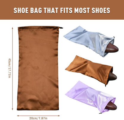 10 Pack Shoe Bags for Travel Satin Fabric Shoe Bag with Drawstring for Men Women Travel Protecting Storing Shoes