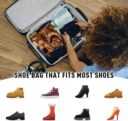 10 Pack Shoe Bags for Travel Satin Fabric Shoe Bag with Drawstring for Men Women Travel Protecting Storing Shoes