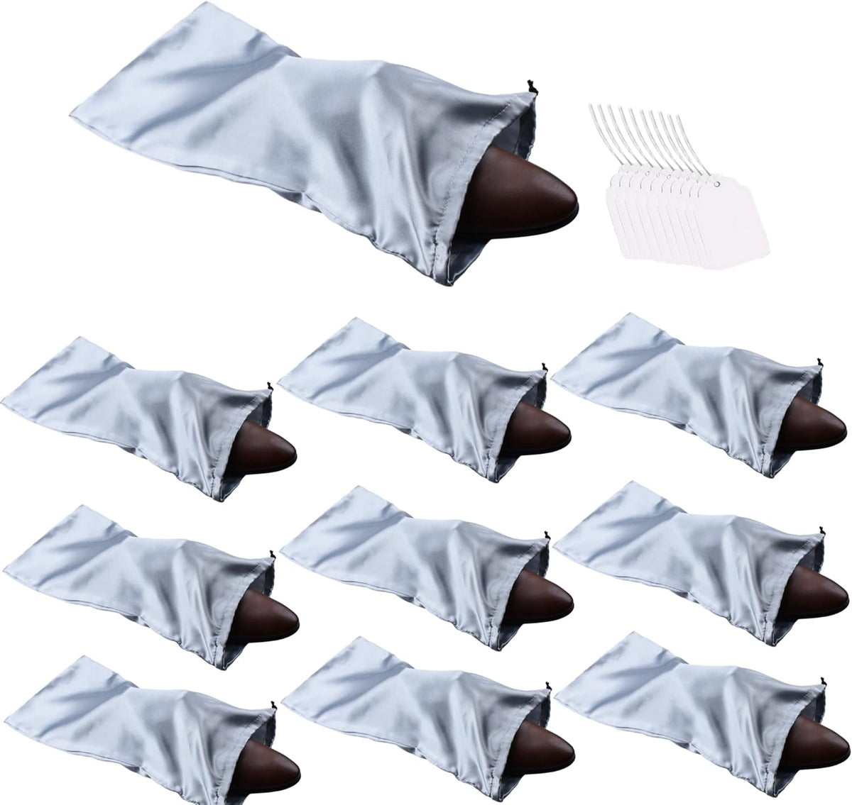 10 Pack Shoe Bags for Travel Satin Fabric Shoe Bag with Drawstring for Men Women Travel Protecting Storing Shoes
