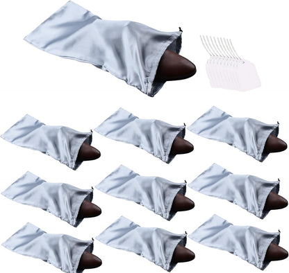10 Pack Shoe Bags for Travel Satin Fabric Shoe Bag with Drawstring for Men Women Travel Protecting Storing Shoes