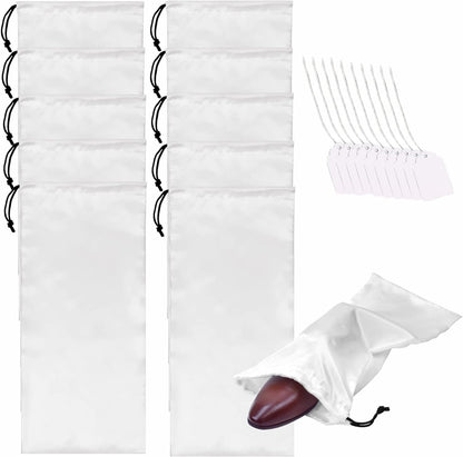 10 Pack Shoe Bags for Travel Satin Fabric Shoe Bag with Drawstring for Men Women Travel Protecting Storing Shoes
