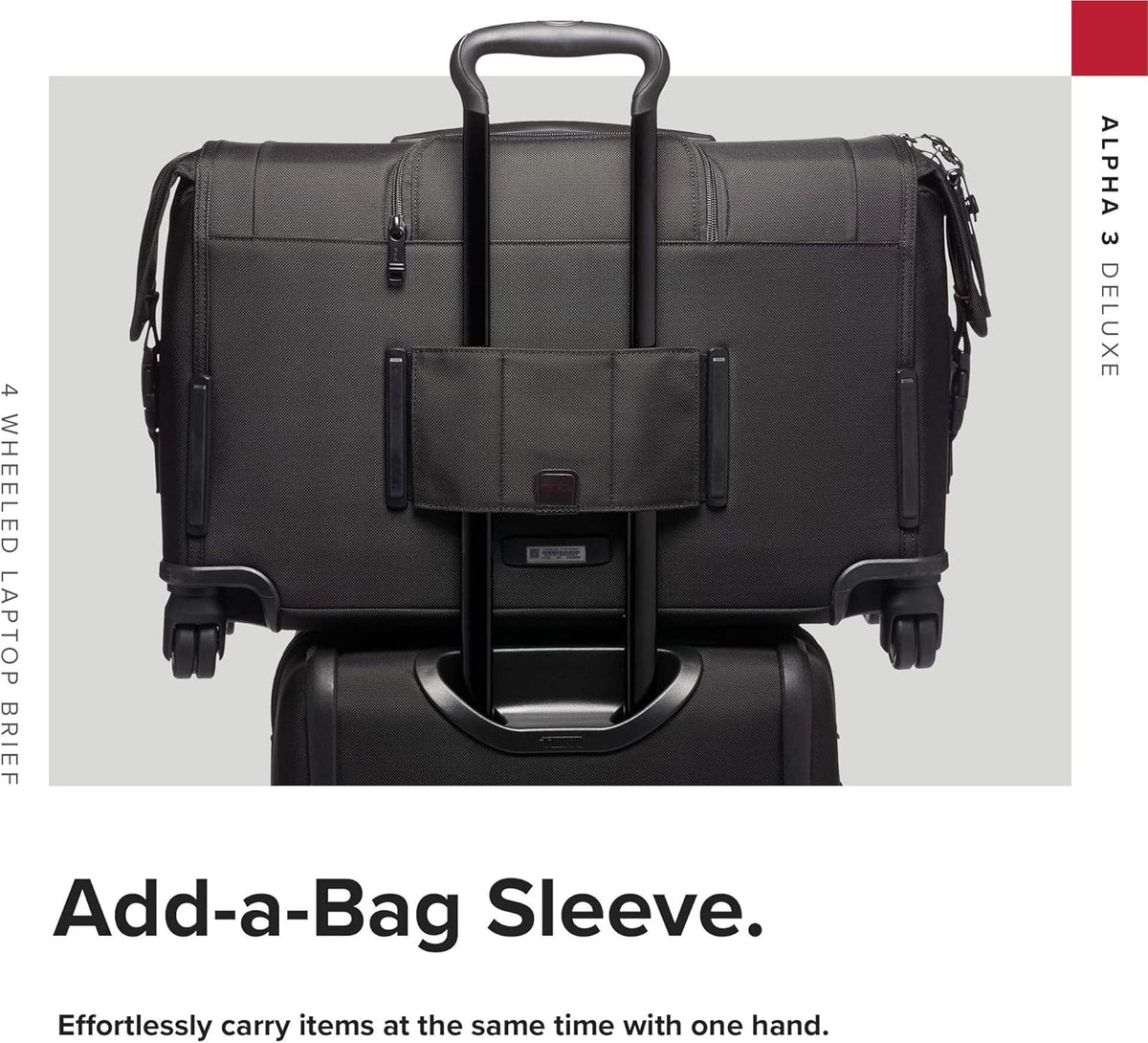 Alpha Deluxe Expandable 4-Wheeled Laptop Briefcase - 15 Inch Computer Bag for Men and Women