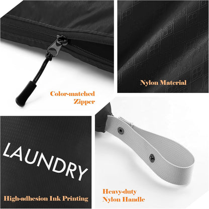 2-Pack Travel Laundry Bags | Washable Wet Dry Bags for Gym | Odor-Resistant Dirty Clothes Organizer | Waterproof Swimsuit & Workout Gear Pouch with Heavy-Duty Zipper