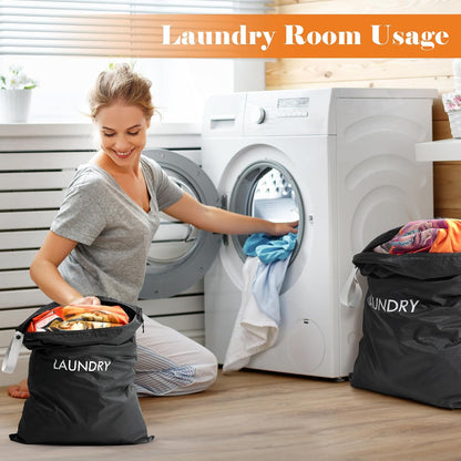 2-Pack Travel Laundry Bags | Washable Wet Dry Bags for Gym | Odor-Resistant Dirty Clothes Organizer | Waterproof Swimsuit & Workout Gear Pouch with Heavy-Duty Zipper