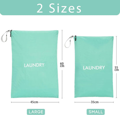 2-Pack Travel Laundry Bags | Washable Wet Dry Bags for Gym | Odor-Resistant Dirty Clothes Organizer | Waterproof Swimsuit & Workout Gear Pouch with Heavy-Duty Zipper