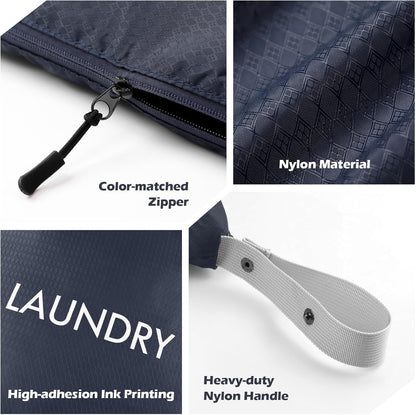 2-Pack Travel Laundry Bags | Washable Wet Dry Bags for Gym | Odor-Resistant Dirty Clothes Organizer | Waterproof Swimsuit & Workout Gear Pouch with Heavy-Duty Zipper