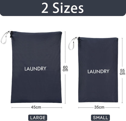 2-Pack Travel Laundry Bags | Washable Wet Dry Bags for Gym | Odor-Resistant Dirty Clothes Organizer | Waterproof Swimsuit & Workout Gear Pouch with Heavy-Duty Zipper