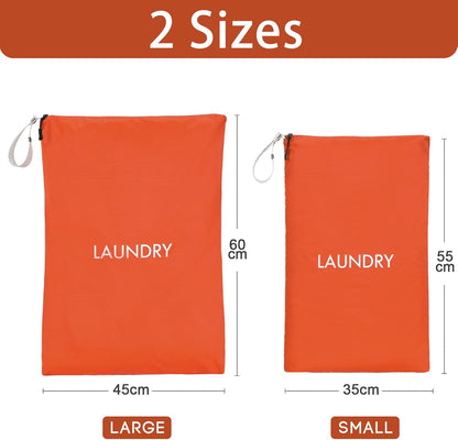 2-Pack Travel Laundry Bags | Washable Wet Dry Bags for Gym | Odor-Resistant Dirty Clothes Organizer | Waterproof Swimsuit & Workout Gear Pouch with Heavy-Duty Zipper