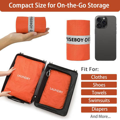 2-Pack Travel Laundry Bags | Washable Wet Dry Bags for Gym | Odor-Resistant Dirty Clothes Organizer | Waterproof Swimsuit & Workout Gear Pouch with Heavy-Duty Zipper