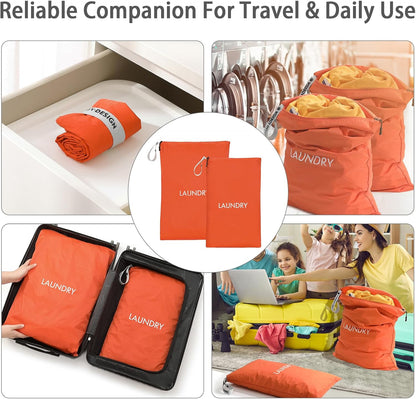 2-Pack Travel Laundry Bags | Washable Wet Dry Bags for Gym | Odor-Resistant Dirty Clothes Organizer | Waterproof Swimsuit & Workout Gear Pouch with Heavy-Duty Zipper