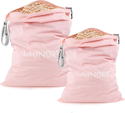 2-Pack Travel Laundry Bags | Washable Wet Dry Bags for Gym | Odor-Resistant Dirty Clothes Organizer | Waterproof Swimsuit & Workout Gear Pouch with Heavy-Duty Zipper