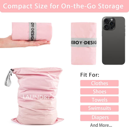 2-Pack Travel Laundry Bags | Washable Wet Dry Bags for Gym | Odor-Resistant Dirty Clothes Organizer | Waterproof Swimsuit & Workout Gear Pouch with Heavy-Duty Zipper