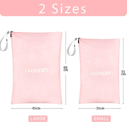 2-Pack Travel Laundry Bags | Washable Wet Dry Bags for Gym | Odor-Resistant Dirty Clothes Organizer | Waterproof Swimsuit & Workout Gear Pouch with Heavy-Duty Zipper