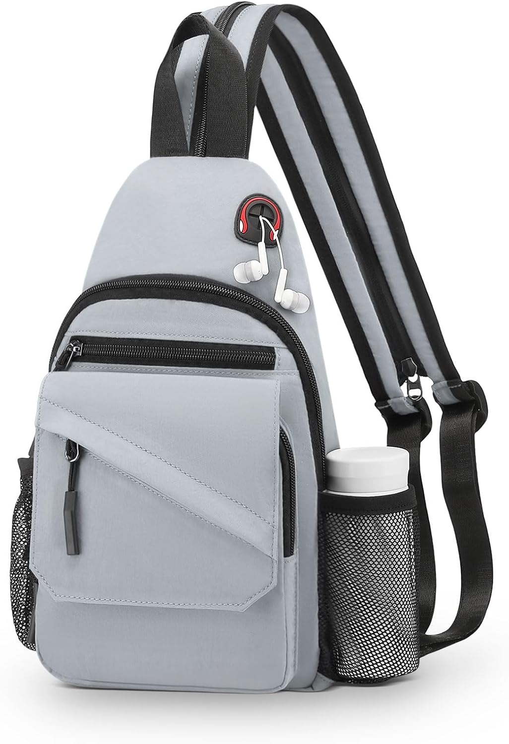 Small Crossbody Bag Casual Sling Bag for Men, Convertible Backpack, 3-in-1 Anti-Theft Shoulder Bag Trendy Daypack for Travel, Black
