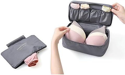 Bra Underwear Storage Bag Travel Bag Trip Handbag Luggage Traveling Bag Pouch Case Suitcase Space Saver Container Bags (grey)