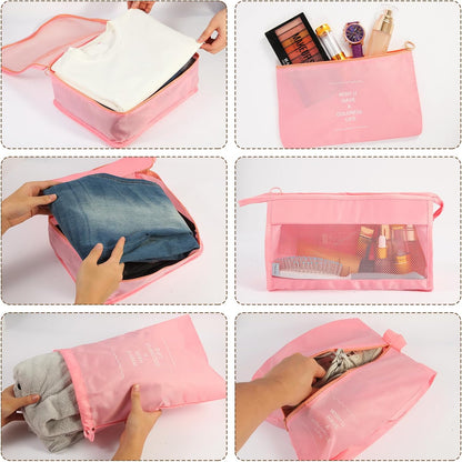 Packing Cubes for Suitcases, Travel Luggage Organizer Bags, Suitcase Organizer Bags Set for Carry on Luggage Travel Essentials, Pink