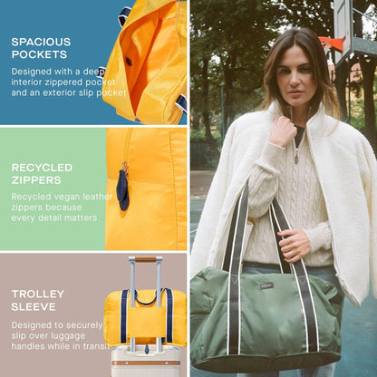 Foldable Duffle Bag for Travel | Lightweight, Water-Resistant, Multifunctional Carry On Bag | Sustainable and Durable Nylon