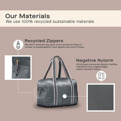 Foldable Duffle Bag for Travel | Lightweight, Water-Resistant, Multifunctional Carry On Bag | Sustainable and Durable Nylon