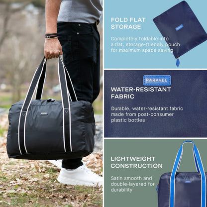 Foldable Duffle Bag for Travel | Lightweight, Water-Resistant, Multifunctional Carry On Bag | Sustainable and Durable Nylon