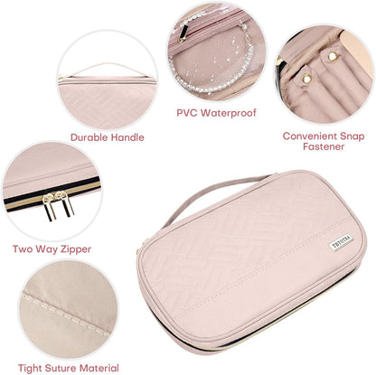 Travel Jewelry Organizer Box, Foldable Travel Case for Earrings, Necklaces, Rings, Bracelets, Black