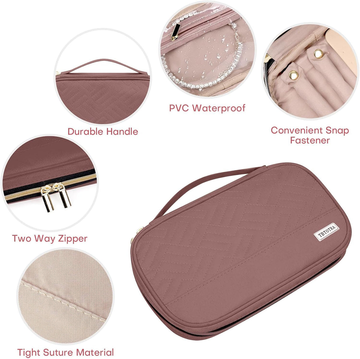 Travel Jewelry Organizer Box, Foldable Travel Case for Earrings, Necklaces, Rings, Bracelets, Black