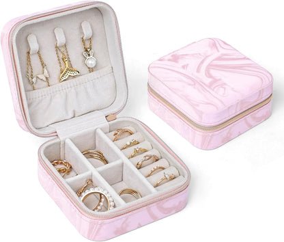Travel Jewelry Case, Small Jewelry Box Portable Jewelry Travel Organizer Display Storage Case for Rings Earring Necklace Bracelet, Gift for Women Girls, Green