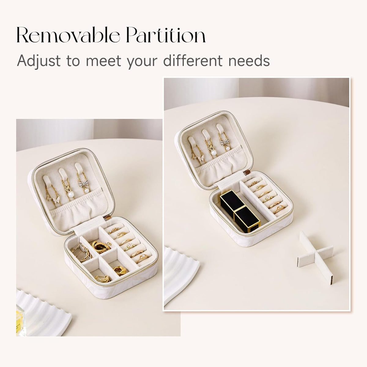 Travel Jewelry Case, Small Jewelry Box Portable Jewelry Travel Organizer Display Storage Case for Rings Earring Necklace Bracelet, Gift for Women Girls, Green