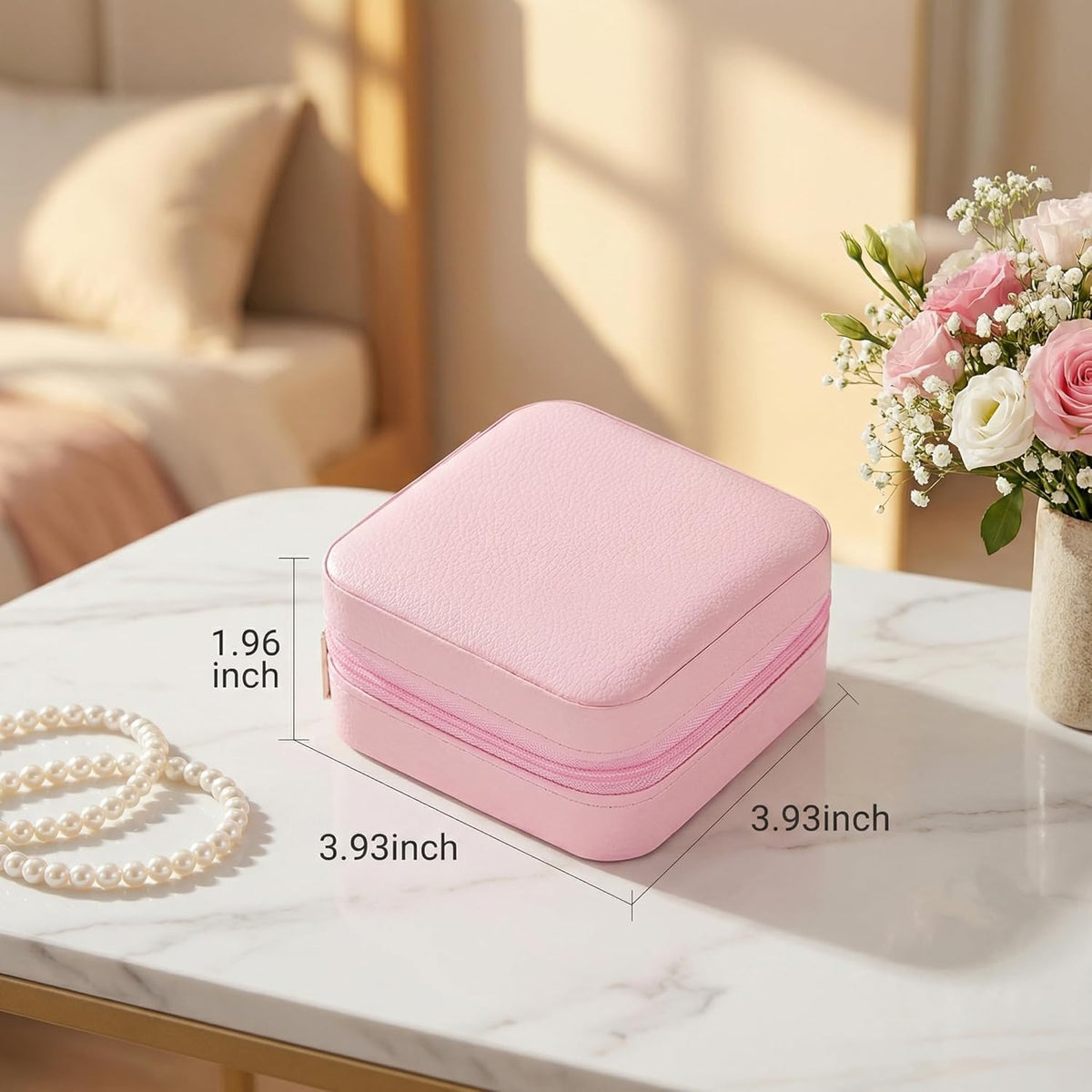 Travel Jewelry Case, Small Jewelry Box Portable Jewelry Travel Organizer Display Storage Case for Rings Earring Necklace Bracelet, Gift for Women Girls, Green