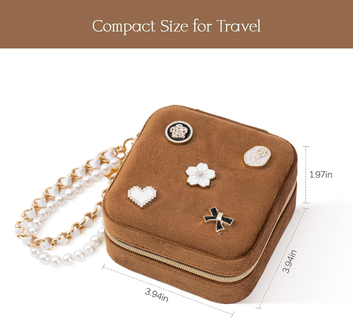 Travel Jewelry Case, Small Jewelry Box Portable Jewelry Travel Organizer Display Storage Case for Rings Earring Necklace Bracelet, Gift for Women Girls, Green