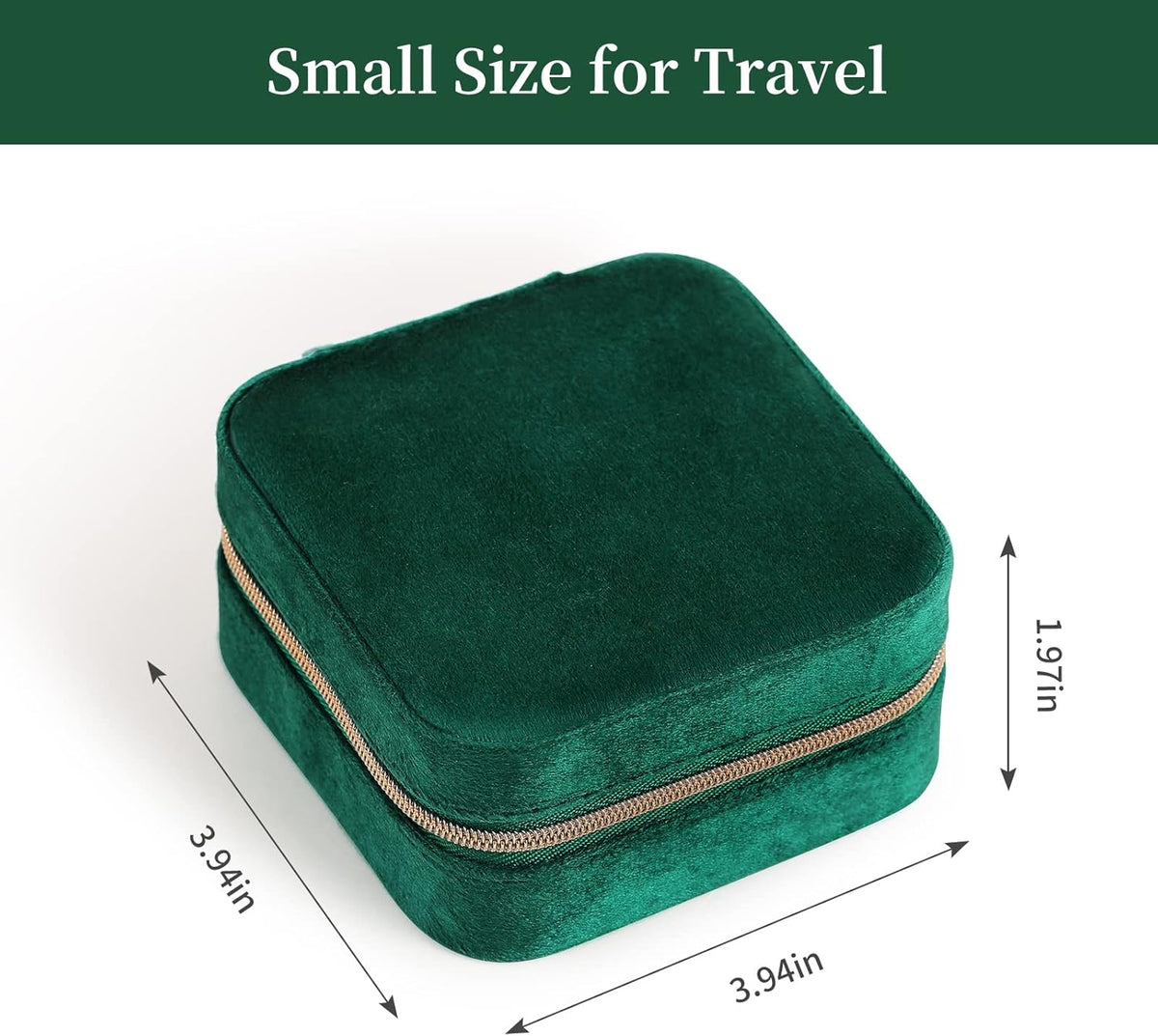 Travel Jewelry Case, Small Jewelry Box Portable Jewelry Travel Organizer Display Storage Case for Rings Earring Necklace Bracelet, Gift for Women Girls, Green